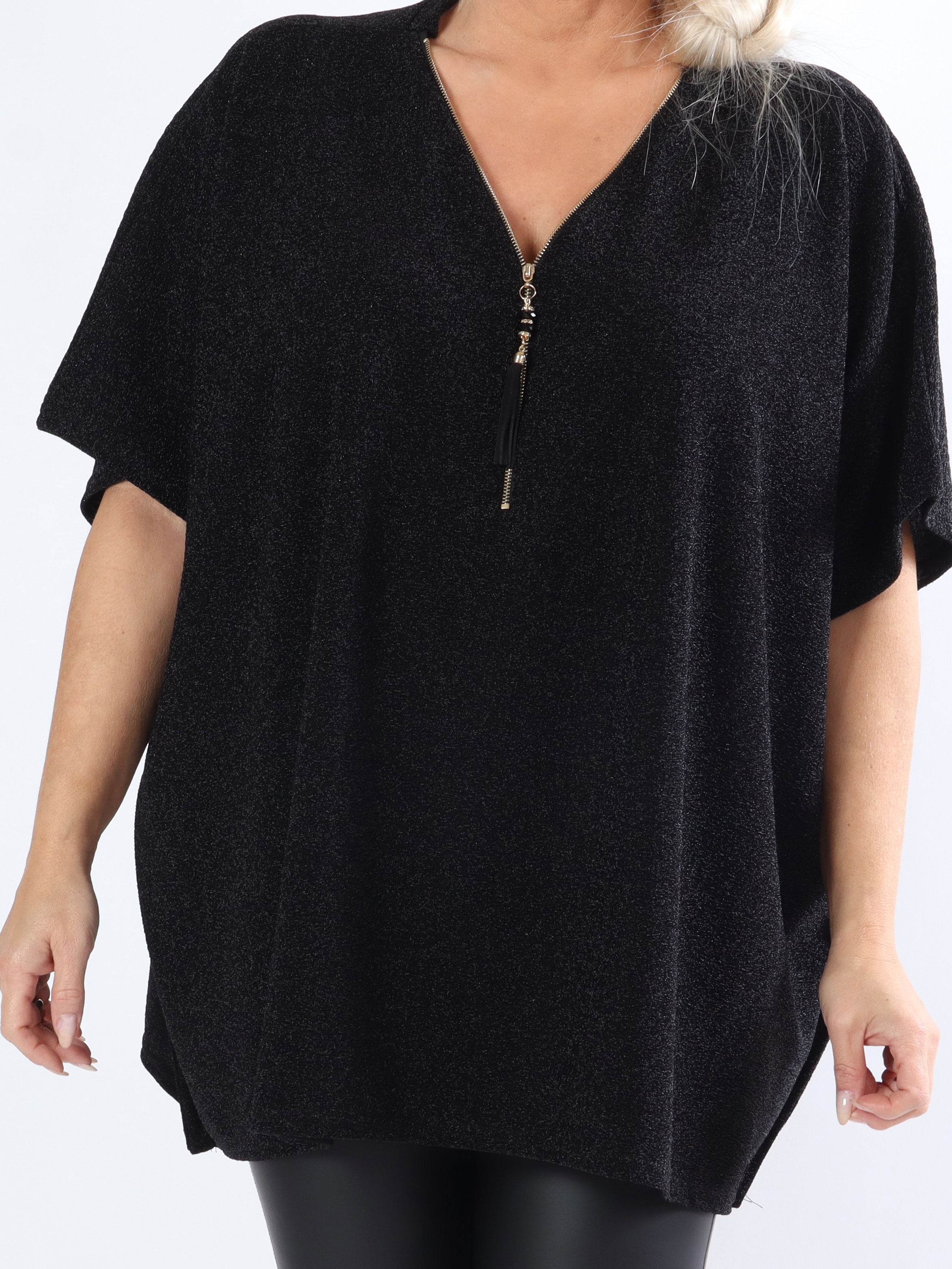 Milagrosa - Glittertunika i stora storlekar - Green